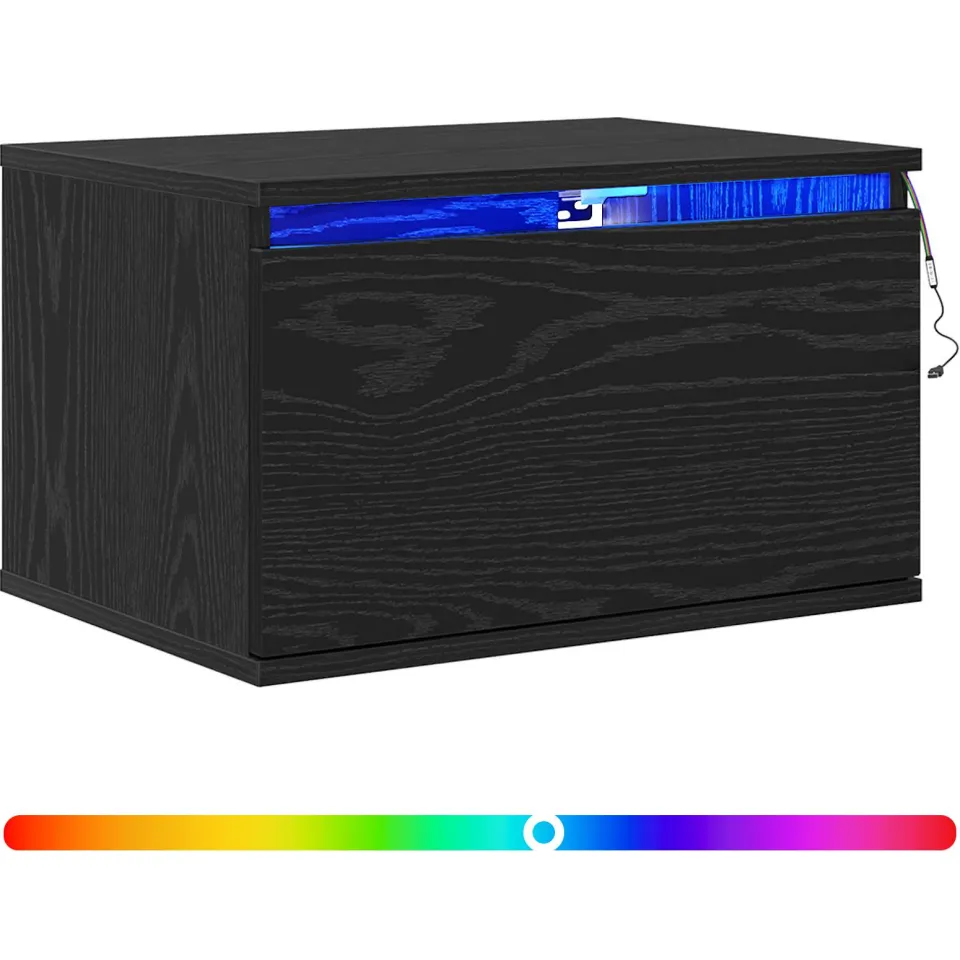 vidaXL Wandkastje 2 st Zwart Eiken 50 x 36 x 30 cm Bewerkt hout, foto 3