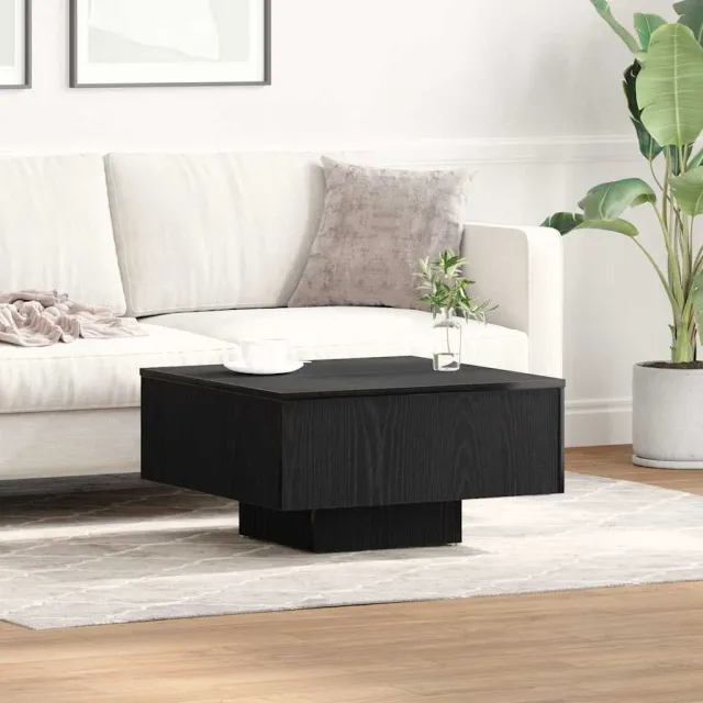 vidaXL Salontafel Zwart Eiken 60 x 60 x 31,5 cm Bewerkt hout, foto 2