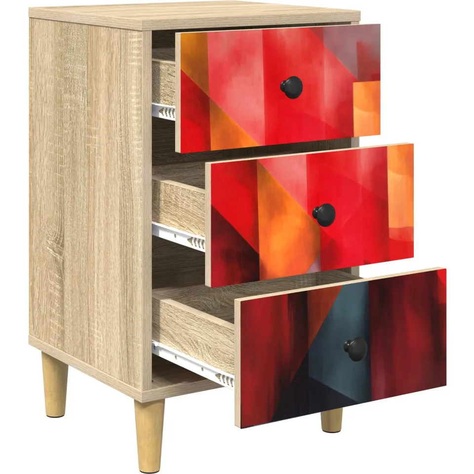 vidaXL Nachtkastje HEESCH Sonoma Eiken 36 x 33 x 60 cm Bewerkt hout, foto 4