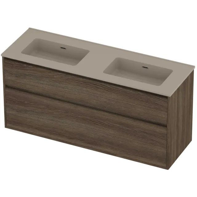 Proline Tribute Badmeubelset Porselein Elegant 140x46x67 cm Mat Crème Cotton Vital Oak Eiken