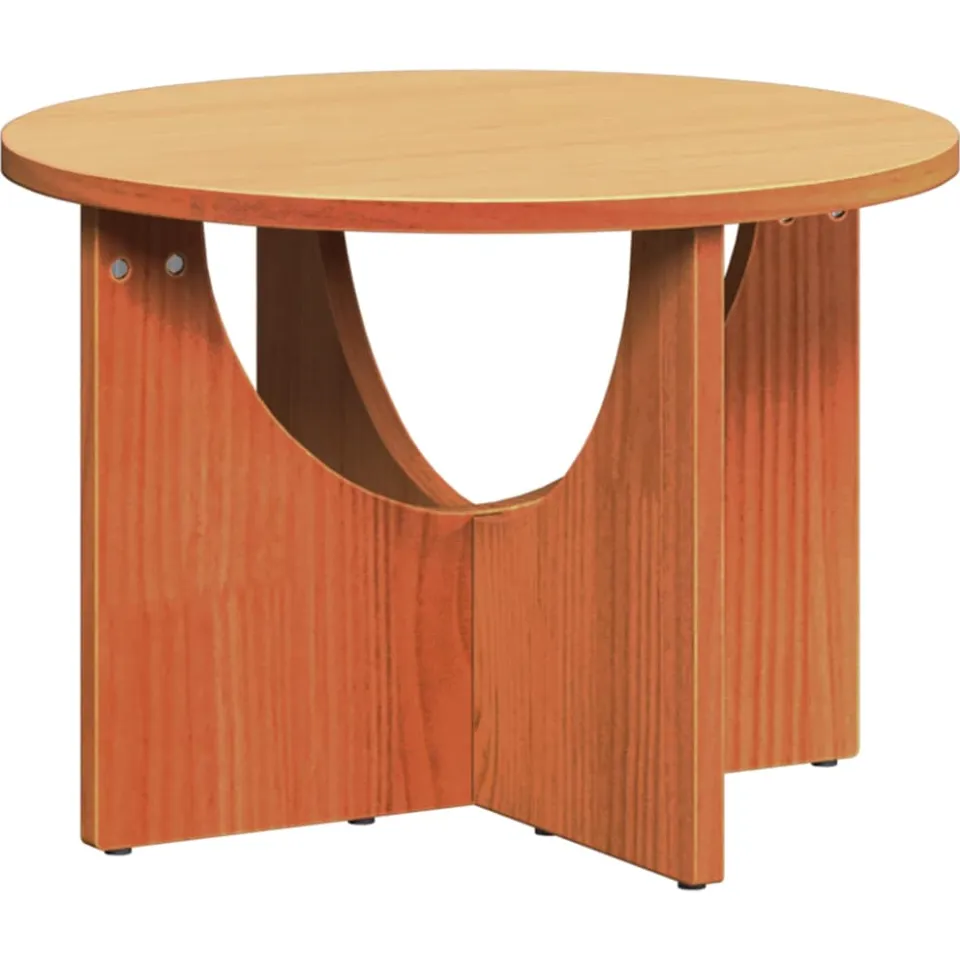 vidaXL Salontafel Wasbruin 50 x 50 x 35 cm Massief grenenhout bruin, foto 3