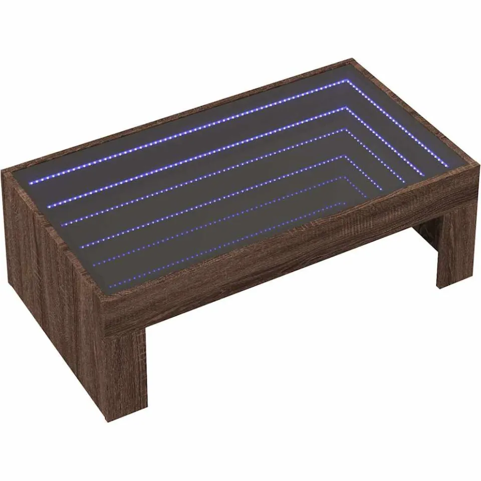 vidaXL Salontafel met Infinity LED 90x50x30 cm bruin eikenkleurig