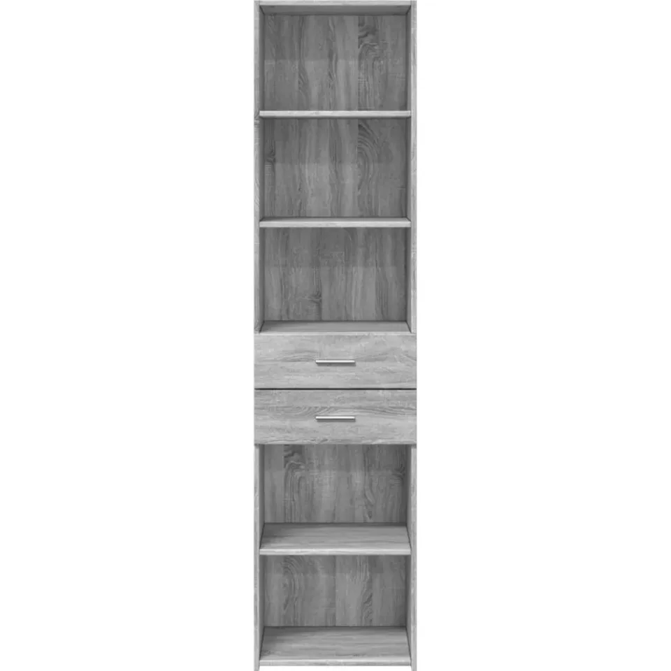 vidaXL Hoge kast 45x42,5x185 cm bewerkt hout grijs sonoma eikenkleurig
