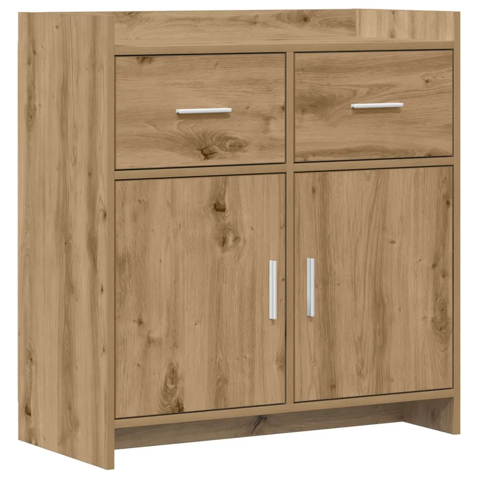 vidaXL Dressoir Artisanaal eiken 75 x 36 x 80 cm Bewerkt hout, foto 3