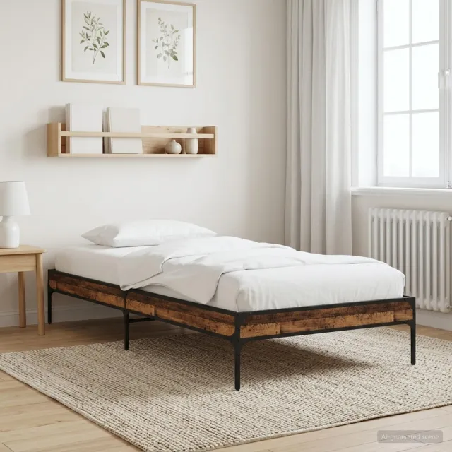 vidaXL Bedframe Oud hout 80 x 200 cm Bewerkt hout Bruin