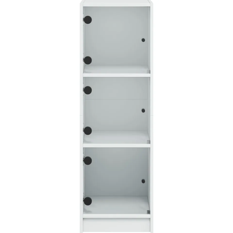 vidaXL Hoge kast met glazen deuren 35x37x109 cm wit, foto 4
