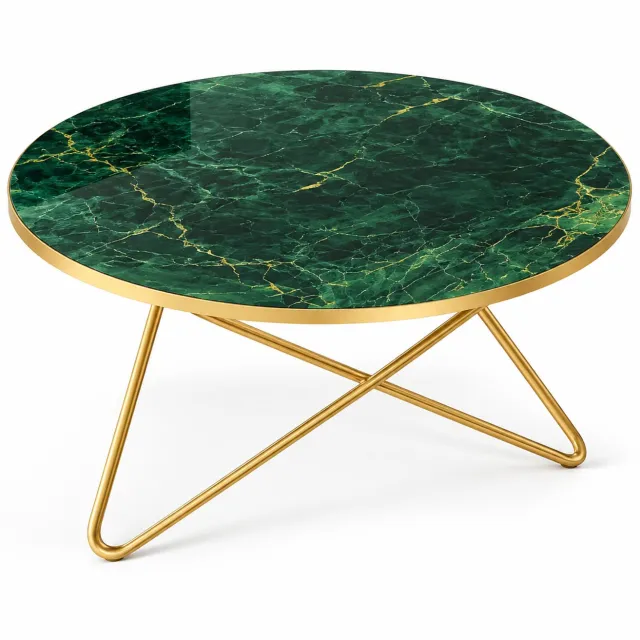 Mura Logistiek Mura Salontafel - Coffee Table - Bijzettafel - Sidetable - Koffietafel - Tafel Woonkamer - Marmerlook - Metalen Frame - Groen