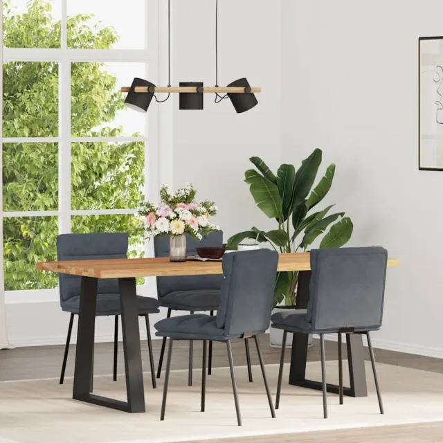 vidaXL Eetkamerstoelen 4 st fluweel donkergrijs