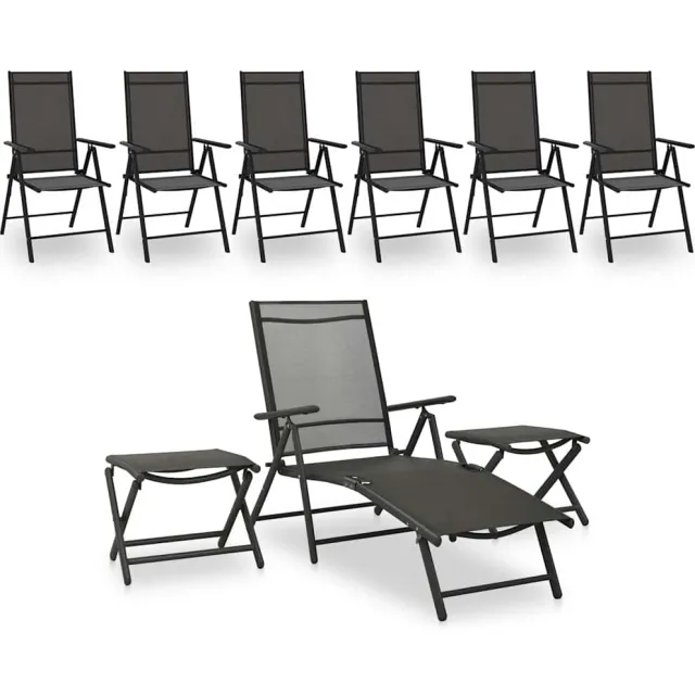 vidaXL 9-delige Loungeset zwart en antracietkleurig, foto 2