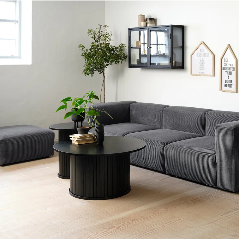 Olivine Lenn houten bijzettafel zwart eiken - Ø50 cm, foto 2