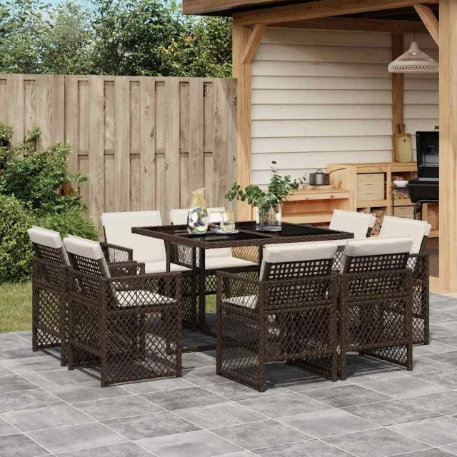 vidaXL 9-delige Tuinset poly rattan zwart, foto 2