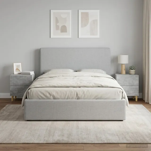 vidaXL Nachtkastje 2 st Betongrijs 43 x 34,5 x 48 cm Bewerkt hout grijs, foto 2