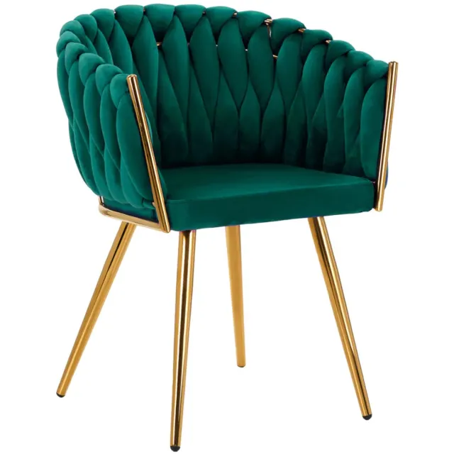 Mega Beauty Shop Stoel LUX Groen Fluweel - salonstoel - decor - visagie stoel - kapper stoel - fluweel - gouden stoel