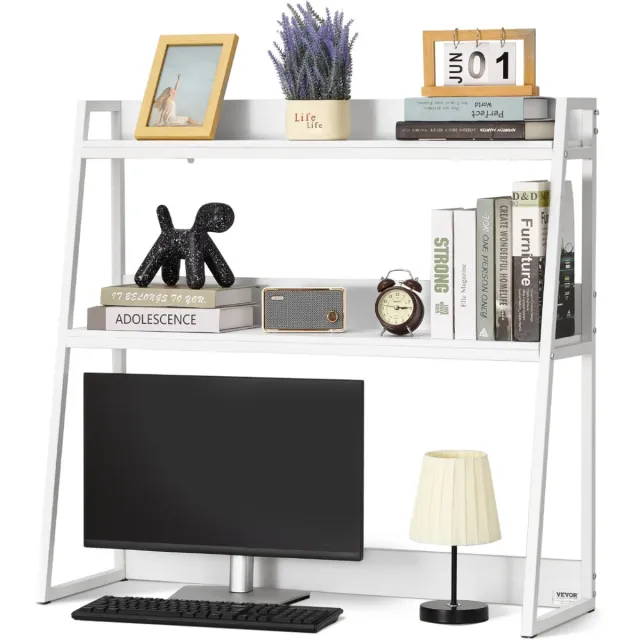 Vevor Bureau Plank Tafel Organizer Tafel Plank 2-Tier Boekenplank Wit