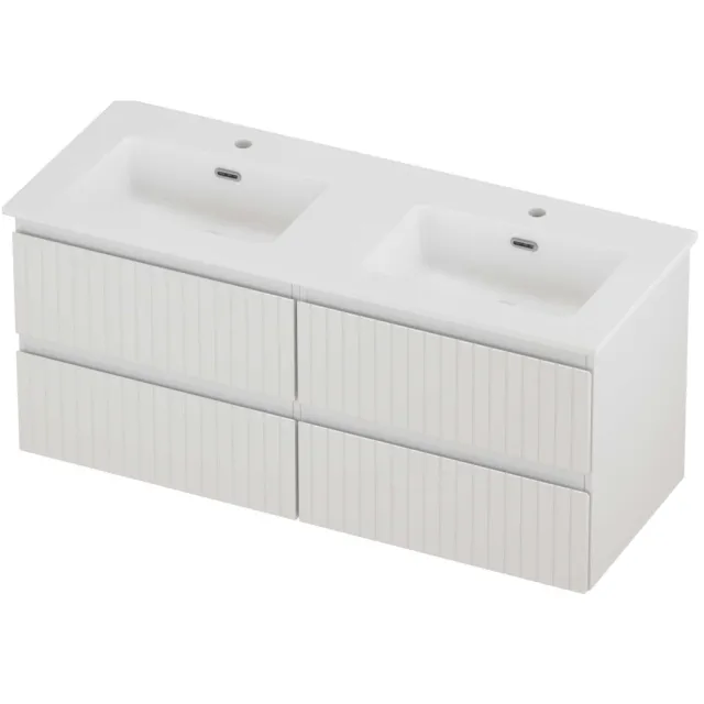 Proline Tribute Badmeubelset Porselein Elegant Symmetrisch 120x46x54 cm Mat White Glans Wit