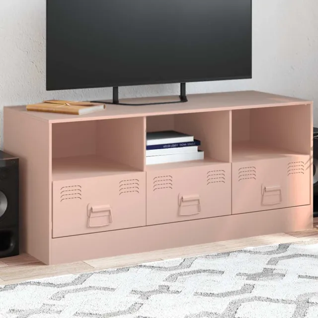 vidaXL Tv-meubel 99x39x44 cm staal roze, foto 2