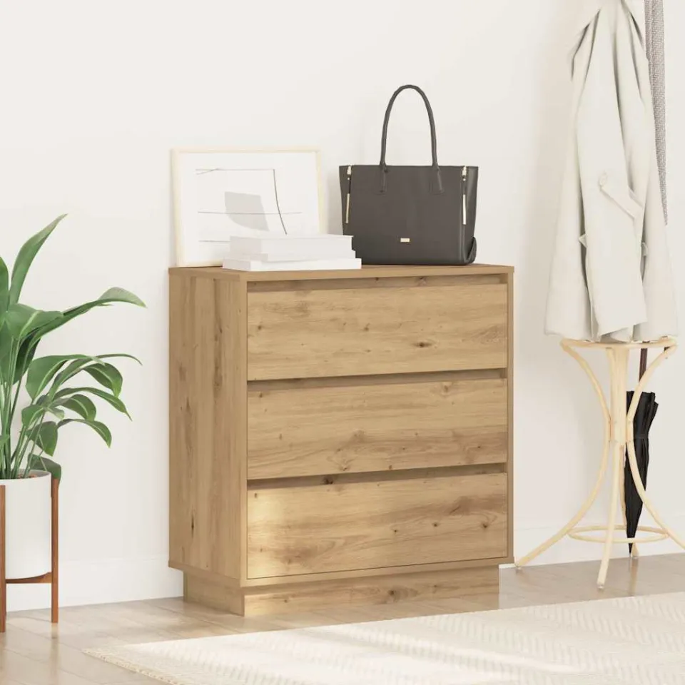 vidaXL Nachtkastje Artisan Eiken 71 x 34,5 x 75 cm Bewerkt hout, foto 4