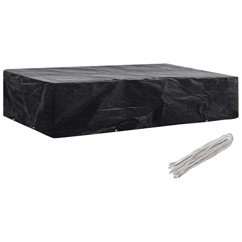 vidaXL Ligbeddenhoes 2 st 8 oogjes 218x77x55 cm zwart, foto 2