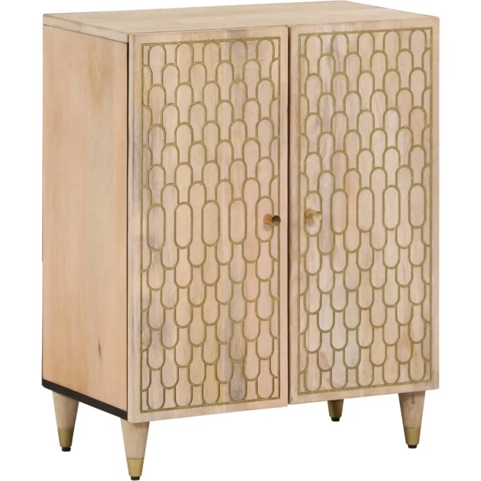 vidaXL Bijzetkasten 3 st 60x33x75 cm massief mangohout bruin, foto 4
