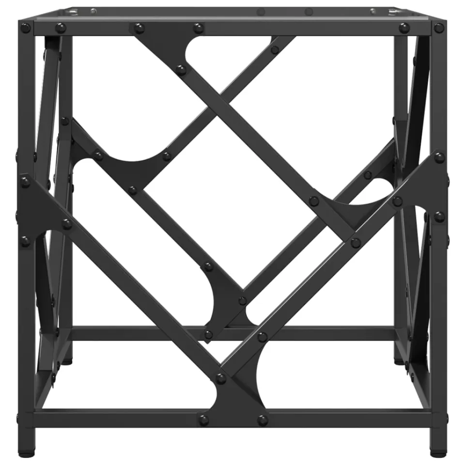 vidaXL Salontafel met transparant glazen blad 40x40x41 cm staal transparent, foto 3