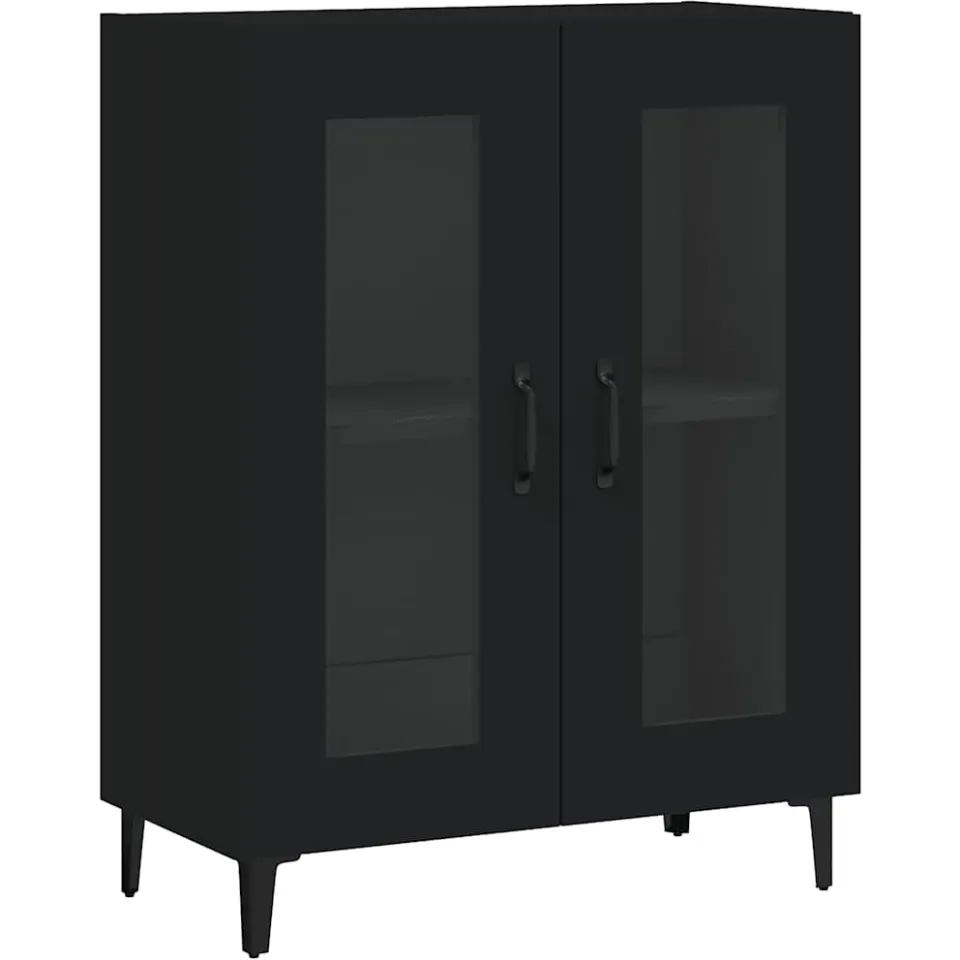 vidaXL Dressoir 69,5x34x90 cm bewerkt hout zwart, foto 3