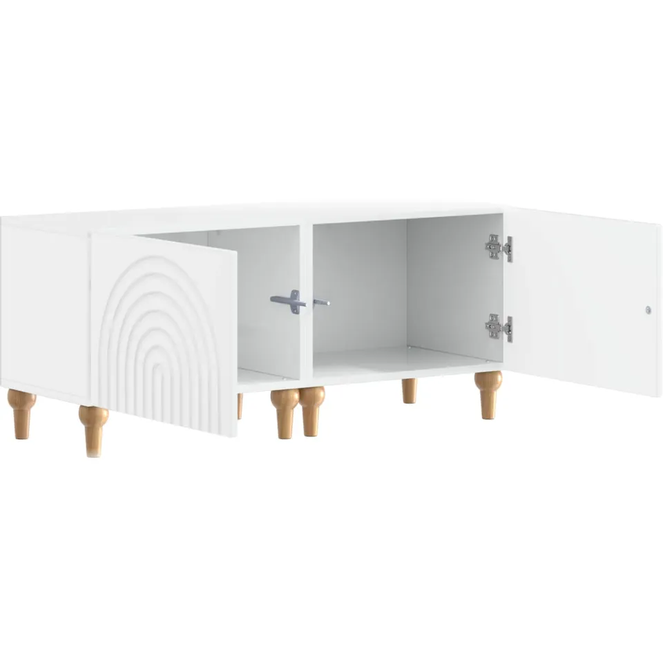 vidaXL Tv-meubel Hoogglans Wit Bewerkt hout