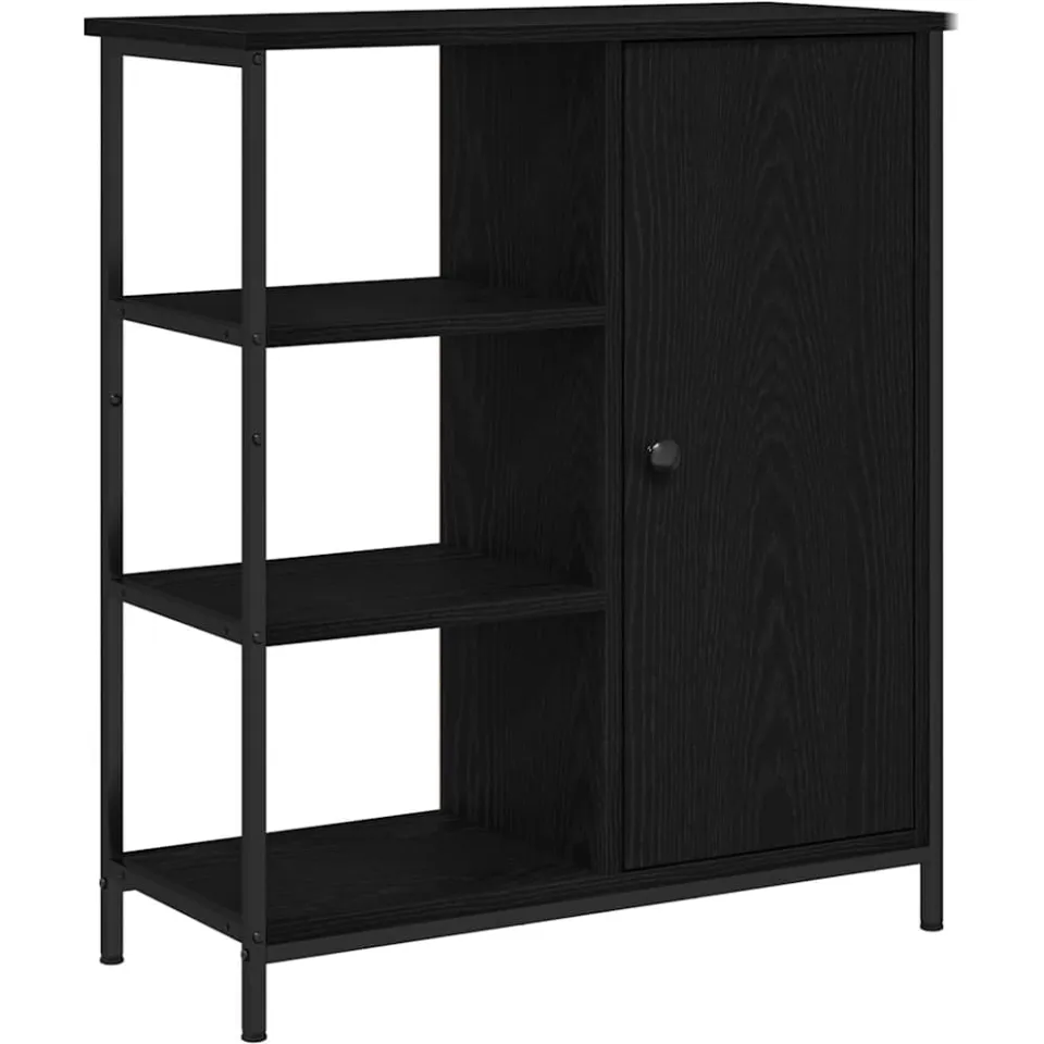 vidaXL Dressoir Zwart Eiken 70 x 30 x 80 cm, foto 3