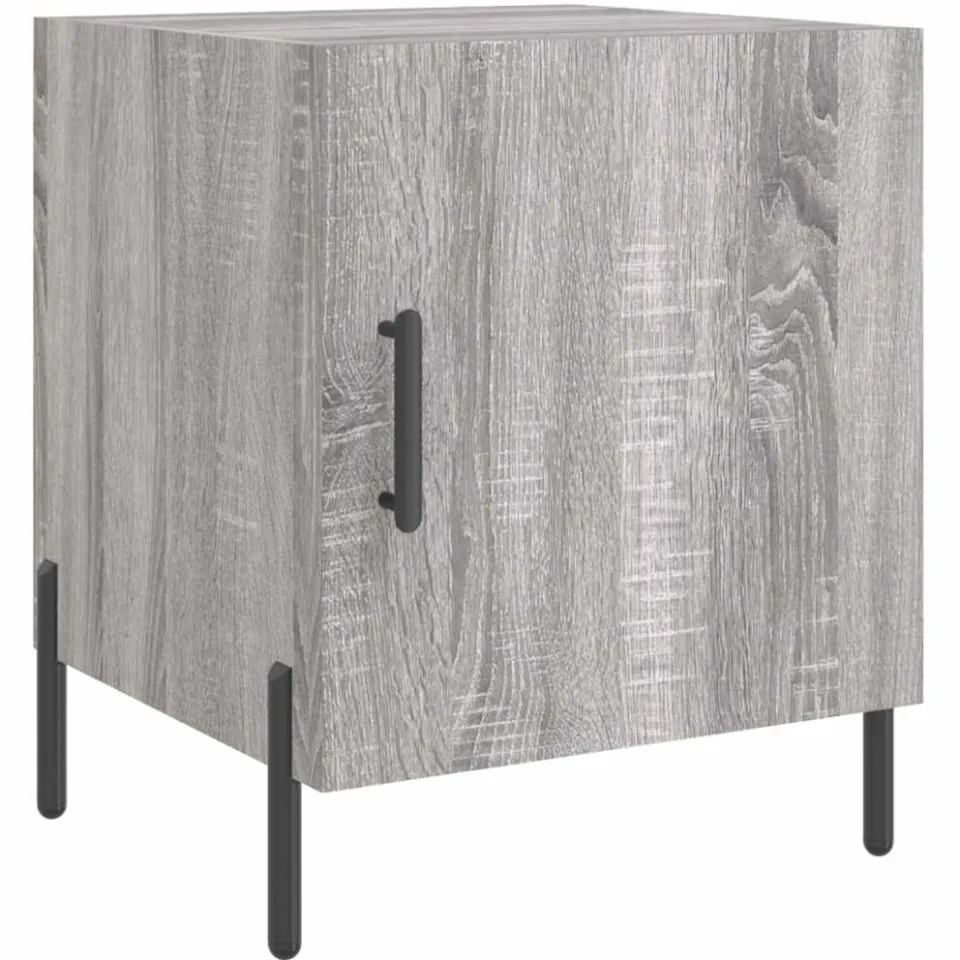 vidaXL Nachtkastjes 2 st 40x40x50 cm bewerkt hout grijs sonoma eiken