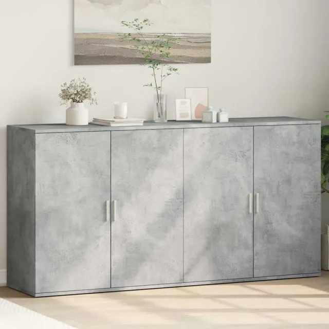 vidaXL Dressoirs 2 st 79x38x80 cm bewerkt hout betongrijs grijs, foto 2