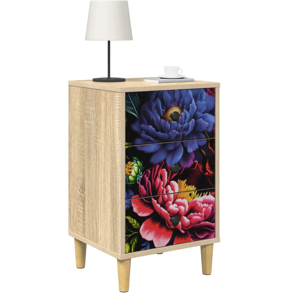 vidaXL Nachtkastje KIEL Sonoma Eiken 36 x 33 x 60 cm Bewerkt hout Bruin