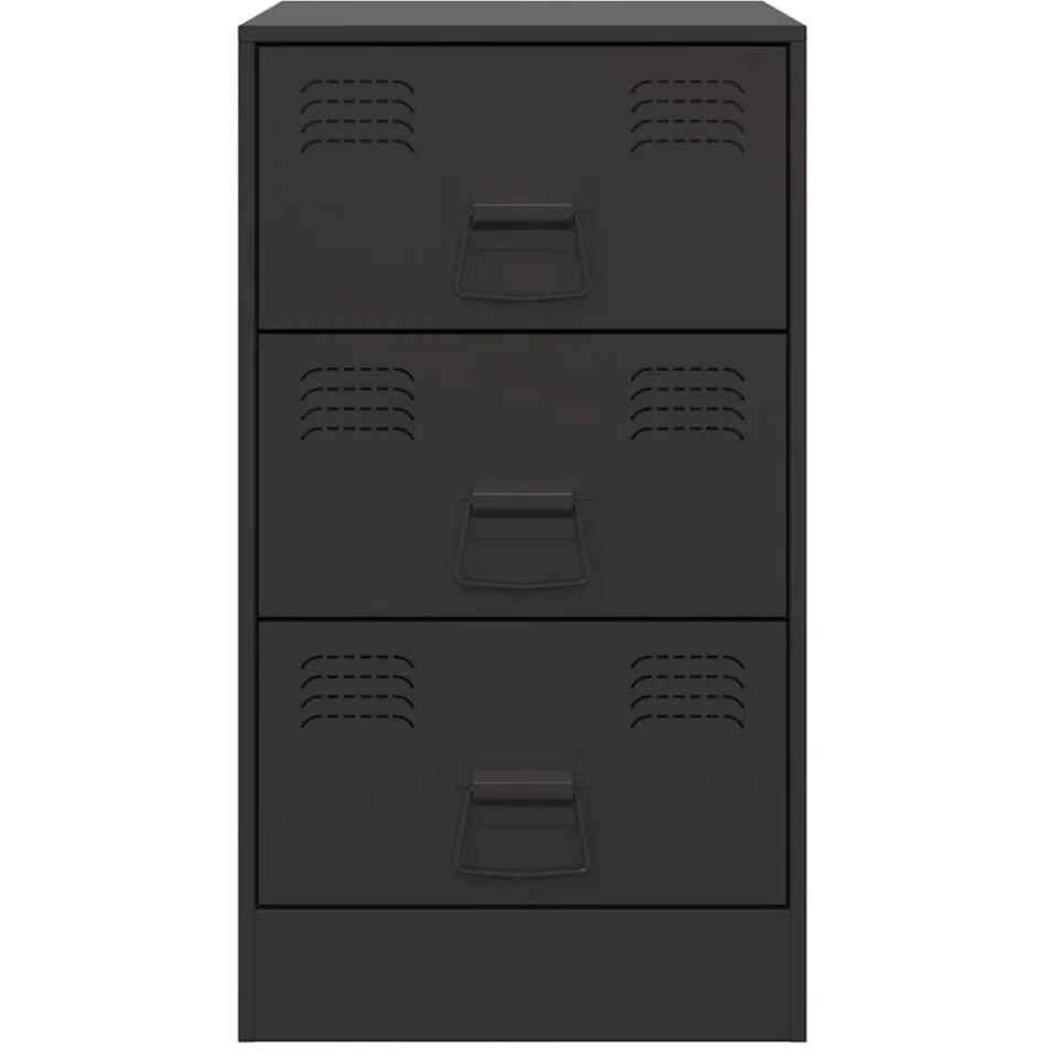 vidaXL Nachtkastje 34,5x39x62 cm staal zwart, foto 4