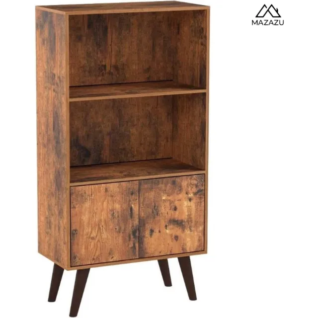 MAZAZU MIRA Home Boekenkast - Woonkamerkast - Spaanplaat - Bruin - 60x30x120
