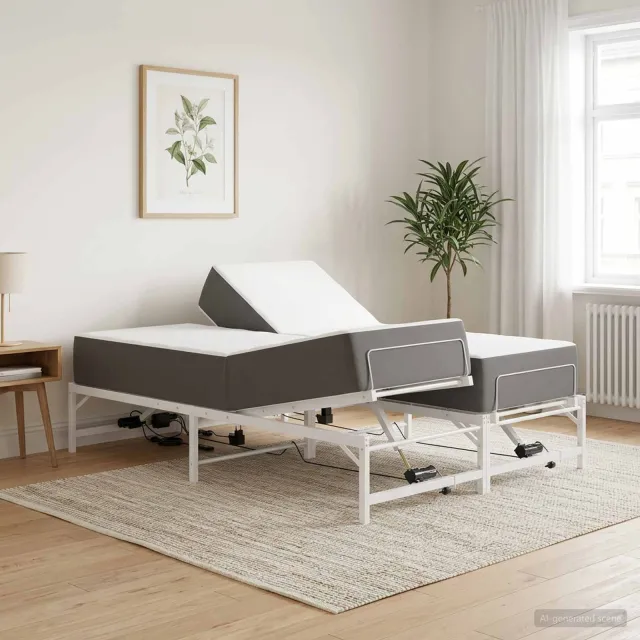 vidaXL Elektrisch Verstelbaar Bedframe Wit 140 x 200 cm Staal