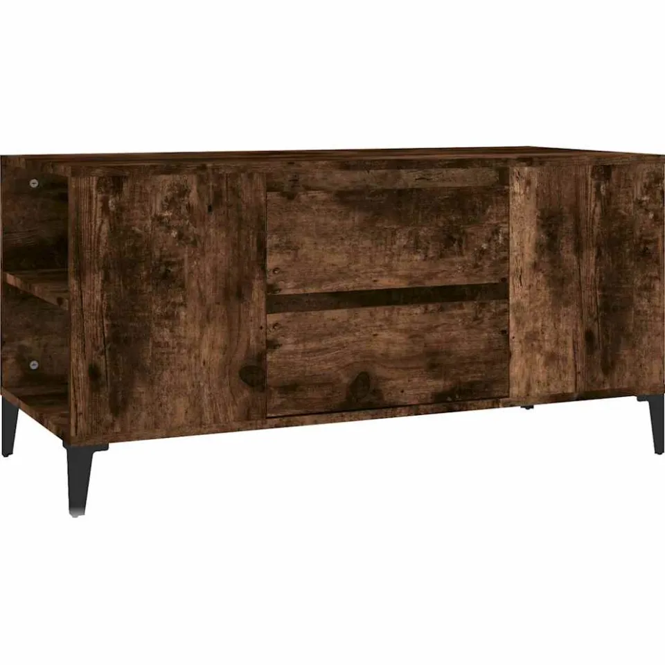 vidaXL Tv-meubel 102x44,5x50 cm bewerkt hout gerookt eikenkleurig