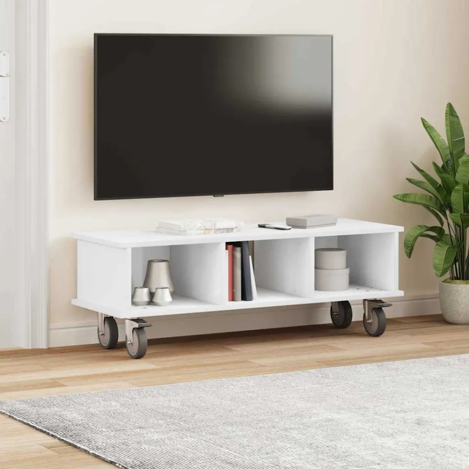vidaXL TV-standaard 100 x 35 x 35 cm Wit Bewerkt hout, foto 3