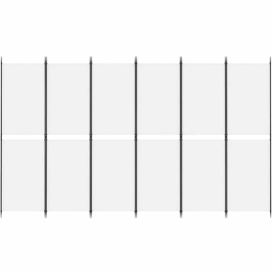 vidaXL Kamerscherm met 6 panelen 300x180 cm stof wit