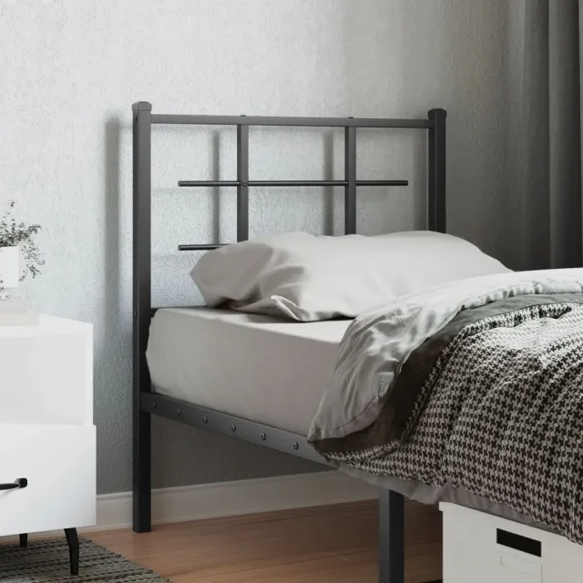 vidaXL Vervangend hoofdbord 75 cm metaal zwart