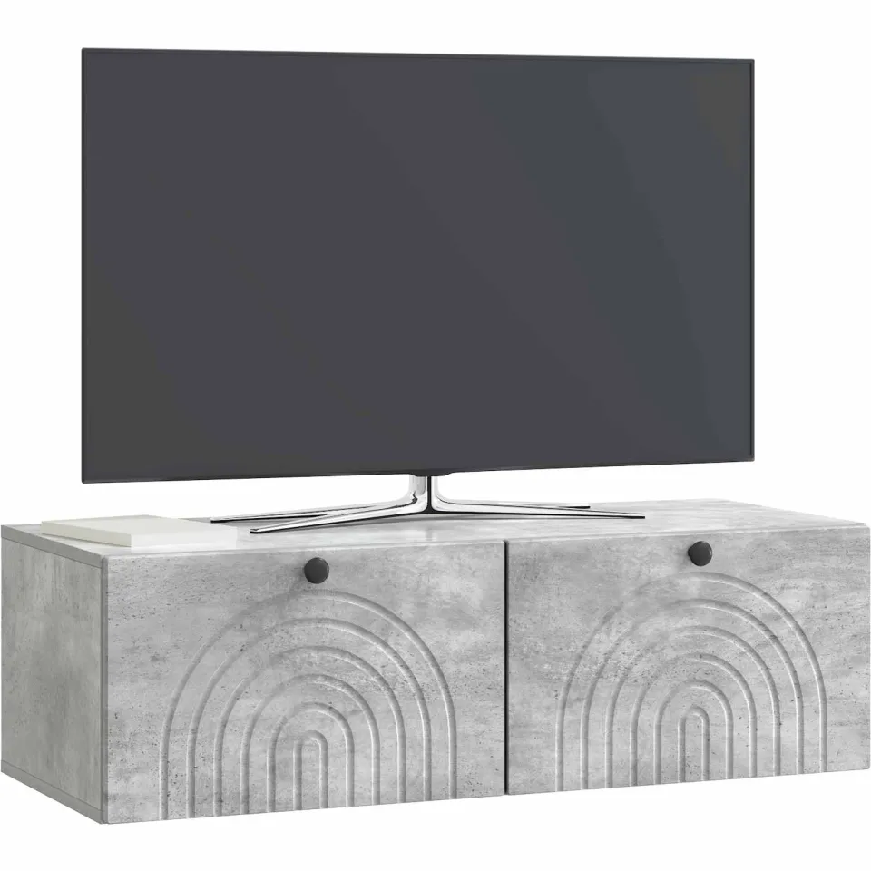vidaXL Wandbeugel TV-kast 99 x 41 x 30 cm Betongrijs