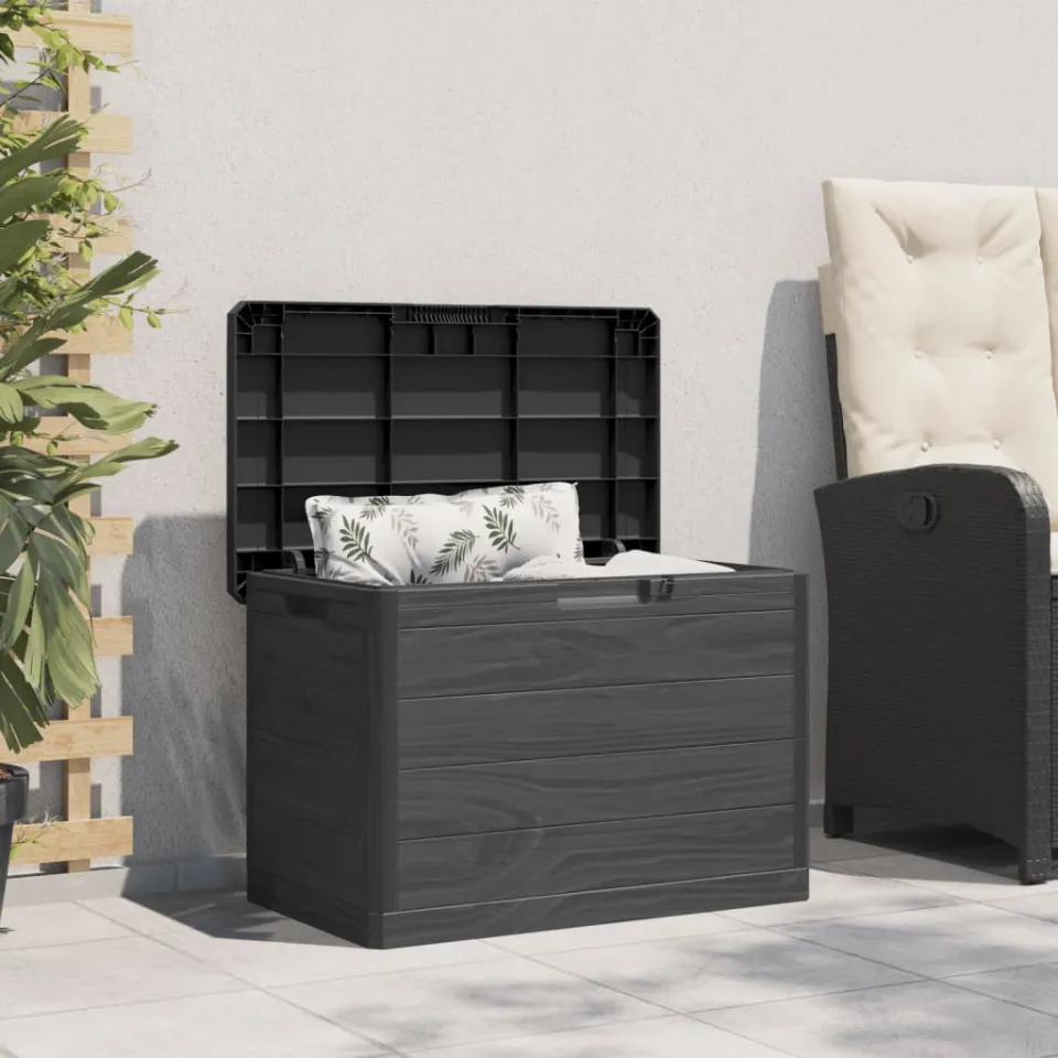 vidaXL Kussenbox 77,5x44,5x53 cm polypropeen antracietkleurig, foto 3