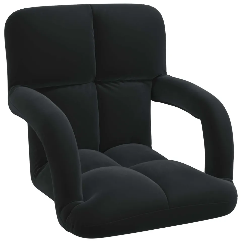 vidaXL Verstelbare vlo stoelen Zwart Fluweel