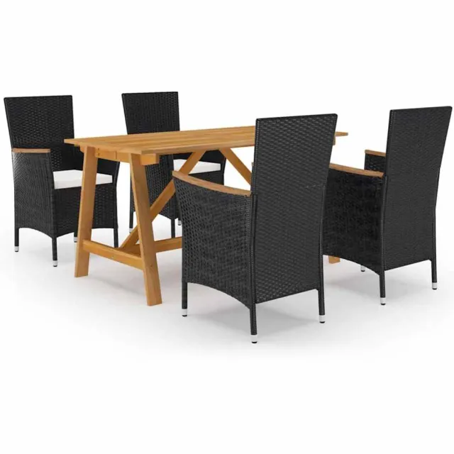 vidaXL 5-delige Tuinset zwart