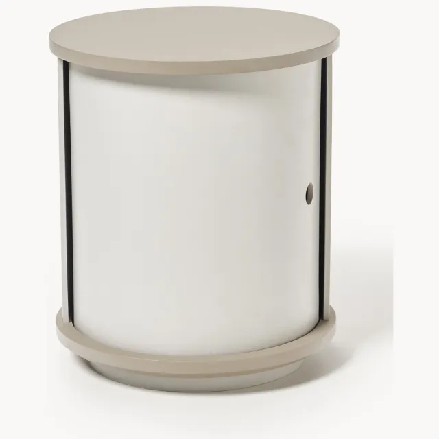 Westwing Collection Nachtkastje Svea met schuifdeur Beige