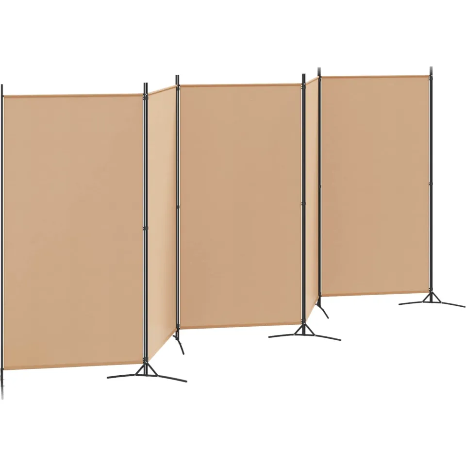 vidaXL 5-Panel Room Divider Beige 433 x 180 cm Stof