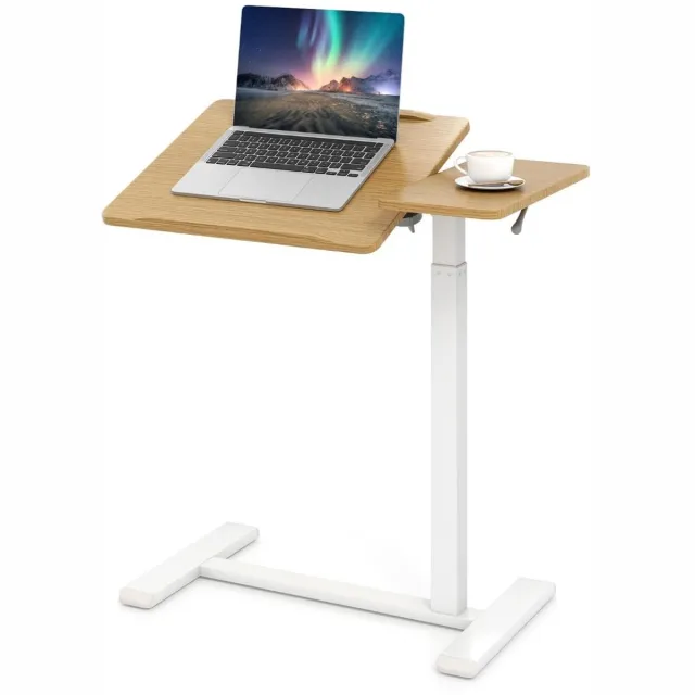 GranMaison Laptoptafel op Wielen - Bedtafeltje - Bijzettafel - Naturel / Wit