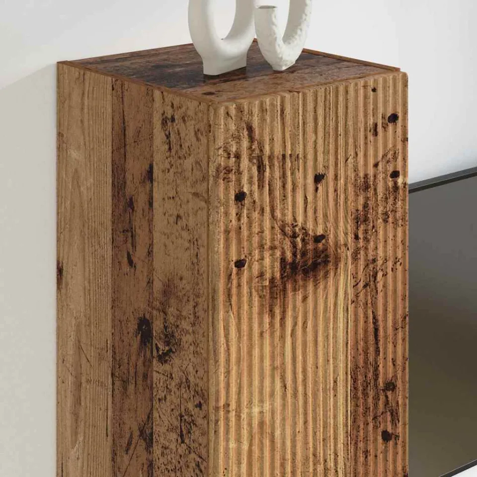 vidaXL TV Wandkast 2 st Oud Hout Bewerkt hout bruin, foto 4