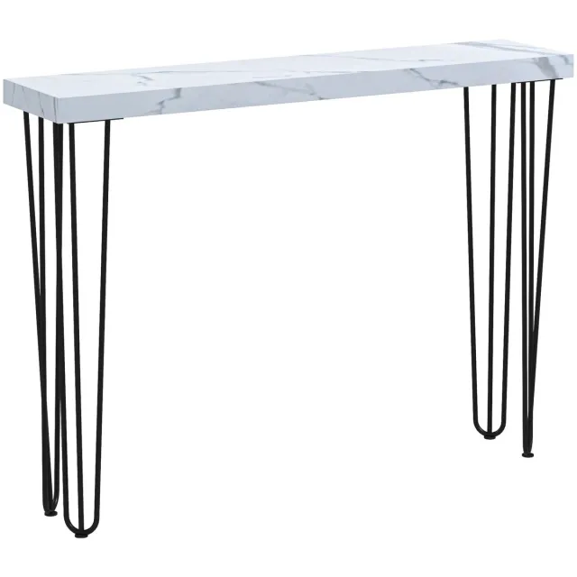 Homcom Moderne Smalle Consoletafel - Smalle Consoletafel - Bijzettafel - Bijzettafels - Bijzettafeltjes Woonkamer - Bijzettafel Bank - Entree Tafel - Tafel - Tafeltje - Side Table - Sidetable Wit