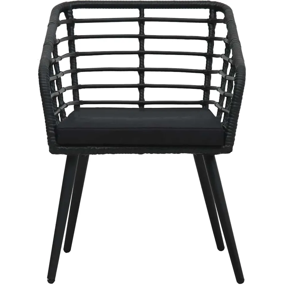 vidaXL 3-delige Bistroset poly rattan zwart, foto 4