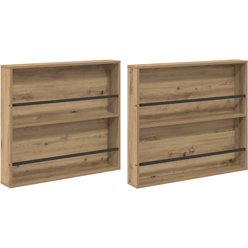 vidaXL Tijdschrift Rek 2 st Artisan Eiken 80 x 12 x 70 cm Bewerkt hout, foto 3