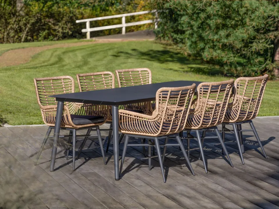 Intenso Furniture Intenso Asti/Sora 220cm dining tuinset 7-delig taupe, foto 4
