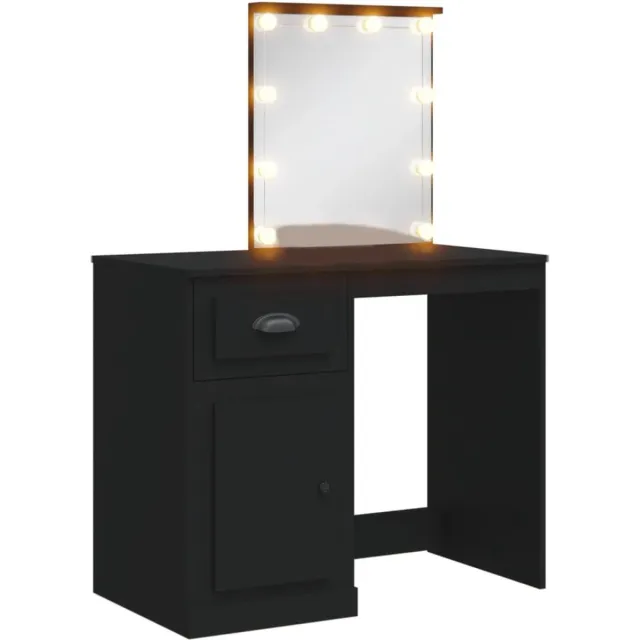 GranMaison Kaptafel met spiegel en verlichting - Make up tafel - Make up - Toilettafel - Met lades - Zwart